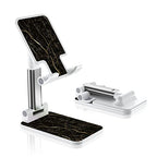 Foldable Phone Stand for Desk, Adjustable Angle of View, Suitable for iPhone, Samsung and Other Smart Phones, Black Marble - color: Black Marble
