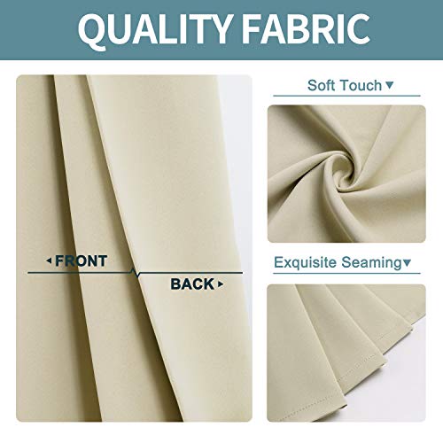 ChrisDowa Small Window Curtains 40 inches Long for Bedroom - Grommet Short Thermal Insulated Room Darkening Curtains for Kitchen (2 Panels, Beige, 29 x 40 Inch) - color: Beige, size: 29"W x 40"L (Pack of 2)