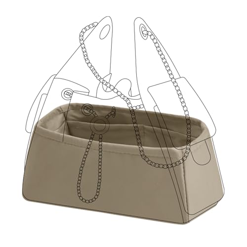 DGAZ Silk Purse Organizer Insert Fits Chanel 25 Handbags，Silky Smooth Bag Organizer，Luxury Handbag & Tote Shaper(Gris Tourterelle,Small) - color: Gris Tourterelle, size: Small