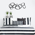 Pigort Metal Abstract Wall Art Black Minimalist Décor Line Art Wall Décor, 3D Textured Wall Sculptures, for Living Room Bedroom Bathroom Office Set of 3