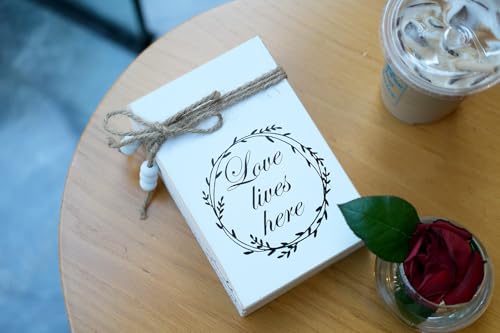 LIVDUCOT Decorative Books for Home Coffee Table Decor, Faux Books for Decoration, Modern Farmhouse White Wood Book Stack Decor for Shelf, Together is Our Favorite Place to Be Sign 7x5.5x2.5 - color: Together