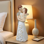 White Couple Embracing Resin Figurine, 6.1" H, Romantic Gifts for Him & Her, Abstract Romantic Design, Engagement Anniversary Wedding Keepsake Home Decor - style: White Couple Embrace
