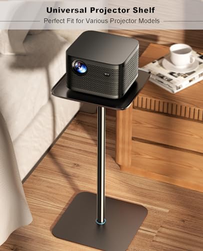 Projector Stand Adjustable Height 41" to 63" Projector Floor Stand with Tray Projector Shelf Stand for Presentations, Home Movie, Studio, Office
