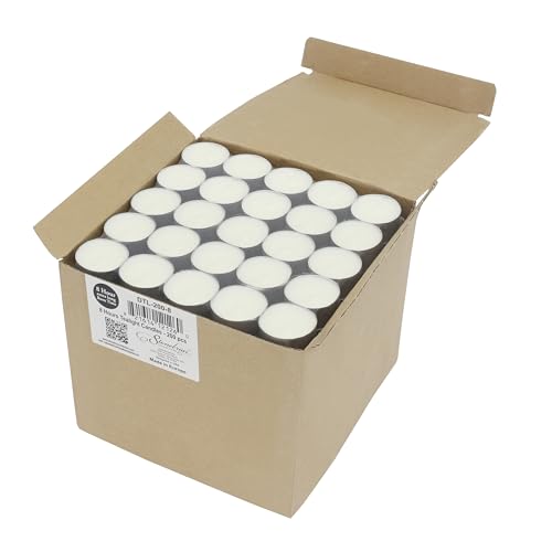 Stonebriar 100 Pack Unscented 8 Hour Extended Burn Time Tea Light Candles, White, 100 Count