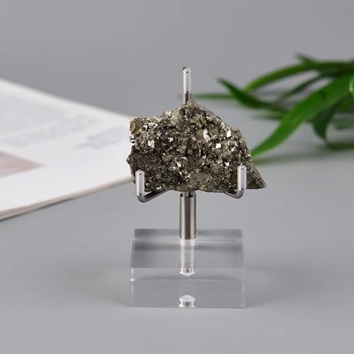 20 Pcs Adjustable Metal Arm Display Stand with Acrylic Base Silver Easel Rock Decorative Plate Holder for Picture Book Mineral Geodes Agate Coral Collection
