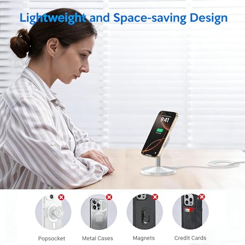 Magnetic Wireless Mag Safe Charger iPhone Stand,Magnet Wireless iPhone Charger Stand 6FT Fast Mag-Safe Charging Station Pad for Apple iPhone 16 Pro Max/16/16 Plus/15 Pro Max/14/13/12,AirPods Pro 2/3/4 - color: White, size: 1 Pack (6FT C-C)