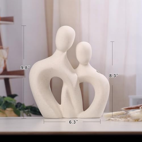 White Ceramic Vase,Rustic Vase Decor, Decorative Modern Flower Vase for Home Decor Farmhouse, Table, Shelf, Office,Centerpieces, Entryway, Pampas Grass