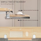 VIVO Kleine Tastaturablage Unter dem Schreibtisch ausziehbar mit Extra stabilem C-Klemmhalterungssystem, weißer Rahmen, MOUNT-KB05ES-A - color: Light Wood, size: 20 inch