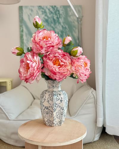 Vintage Chinoiserie Ceramic Vase, Porcelain Decorative Flower Vase for Centerpiece Living Room Table Shelf, Retro Country Decor - color: Retro, size: Large