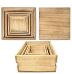 Gift Boutique 4 Pcs Wooden Buffet Risers, Rustic Wood Cake & Dessert Display Stands, Square Food Risers for Buffet Table, Appetizers & Cupcakes, Wedding, Party & Event Décor (4 Sizes)