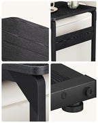 Small End Tables, Nightstand Set of 2, C Shaped Couch Side Table, Sofa TV Tray Table, Night Stand, Nightstands for Bedroom, Bedside, Living Room ET-YB-BKW2 - color: Black