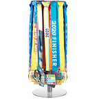 Shimeyao Medal Hanger Display Honor Display Rotatable Award Holder Rotating Metals Rack Adjustable Award Holder Stand for Basketball Running Sports Race, 30+ Medals - color: Silver
