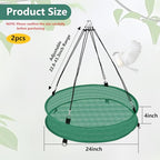 2Pcs Bird Seed Catcher Tray for Hanging Bird Feeder Platform, 4" Deep Birdseed Hoop for Hummingbird Feeders Bee Feeder Outdoor Garden Accessories (Green, 24inch) - size: 24inch