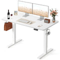 FEZIBO 55 x 24 Inchs Electric Standing Desk, Height Adjustable, Sit Stand Up, Computer Office Desk with Splice Board, White Frame/White Top - color: White, size: 55x24