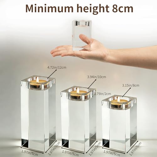 Votive Candle Holder Set of 3, Glass Votive Cande Holders Bulk, Tealight Cande Holder for Home Decor, Wedding,Christmas,Thanksgiving - size: 3 Pcs