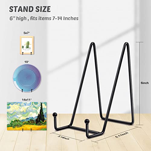 Mocoosy 2 Pack 6 Inch Display Stands for Plate - Black Metal Iron Easel Plate Holder Stands Frame Holders for Displaying Photos, Pictures, Decorative Plate Dish and Tabletop Art - color: Black, size: 6 Inch