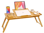 Lap Desk COIWAI Bed Table Desk Tray Desk for Bed for Laptop Writing Eating Laptop Desk with Tablet Slot, Adjustable Height Angle, Foldable Tray for Sofa Couch Floor, with Storage Drawer - Large - size: 28.8" *13.4" Height&Angle adjust
