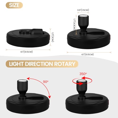 HAMVIDNE LED Spotlights, Rechargeable Battery Picture Lights, Uplighting Indoor, Spot Light with Remote, Plant & Wall Art Display Dartboard Closet Spotlight-Black - color: Chargeable Black, size: 2 Pack
