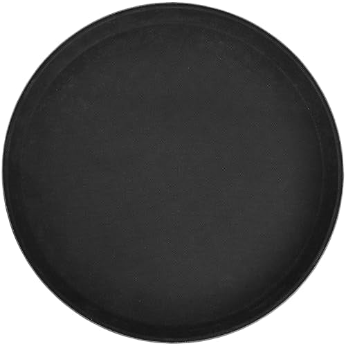 Winco TFG-14K Round Fiberglass Tray with Non-Slip Surface, 14-Inch, Black - color: Black, size: 14"