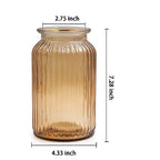 OFFIDIX Glass Vase,7.3 * 4.3in Vertical Line Geometric Faceted Design Flower Vase - color: Yellow