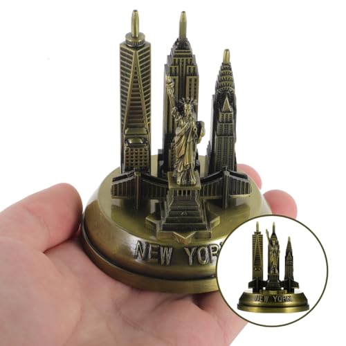 VILLCASE New York Landmark Architecture Model 3.34 Inch Metal Statue Home Decor Accent for Office Desk and Living Room
