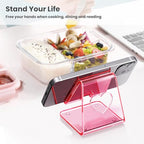Crpich Acrylic Cell Phone Stand, Portable Phone Holder, Clear Pink Phone Stand for Desk, Compatible with Phone16 15 14 13 12 11 Pro Max SE, Switch, Android Smartphone, Pad, Tablet, Desk Accessories - color: Transparent Pink