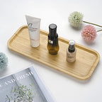 Bamboo Vanity Tray, Bathroom Counter Tray, Toilet Tank Top Tray for Organizing and Decor Display, 14.2 x 6 x 0.8 inch - size: 14.2" x 5.9" x 0.8"