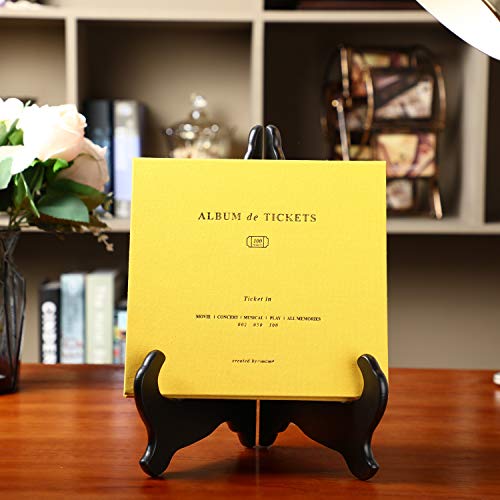 Tatuo 2 Packs Wooden Plate Stands for Display, Plate Holder Display Stand, Picture Frame Stand Easels, Tabletop Art Holder, Book Dish Decorative(12 Inch,Black) - size: 12 Inch