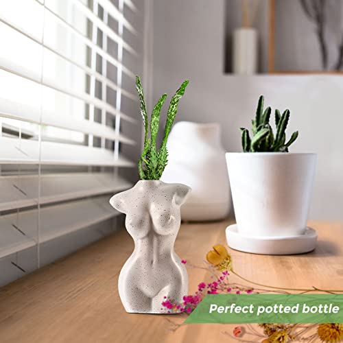 Modern Chic Body Vase - Female Form Flower Vase, White, Boho Home, Feminist Decor and Office