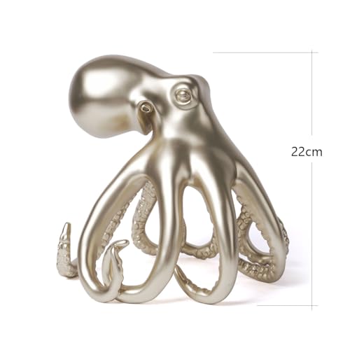 Octopus Statue Abstract Sculpture Decor Modern Gift Table Centerpiece Figurine for Home Office Living Room Polyresin 8.7 Inch