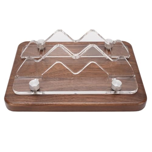 Asixxsix Mini Stand, Adjustable Slot Width 25-56mm Vertical Stand, Walnut Wood Desktop Holder with Anti Slip Silicone for