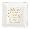 Sisters Gifts from Sister Mothers Day Valentine's Day Birthday Gifts for Sister Thanksgiving Christmas Little Ceramic Small Jewelry Dish Big Brother Unique Trinket Tray,Sisters are Like Stars - color: Sisters Stars