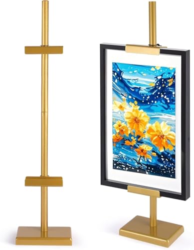 1pcs Adjustable Tabletop Easel Stand for Picture Frames, Picture Easels for Display, Gold Easel, Picture Frame Stand, Adjustable Art Easel.(30inch,Gold) - color: Gold, size: 30inch