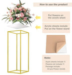 31.5inch 10pcs Gold Wedding Cenerpiece Flower vase, Metal Column Flower Stand, Tall Geometric Centerpieces Vase for Table, Party Wedding Decorations Flower Rack - size: 31.5 Inches - 10 pcs