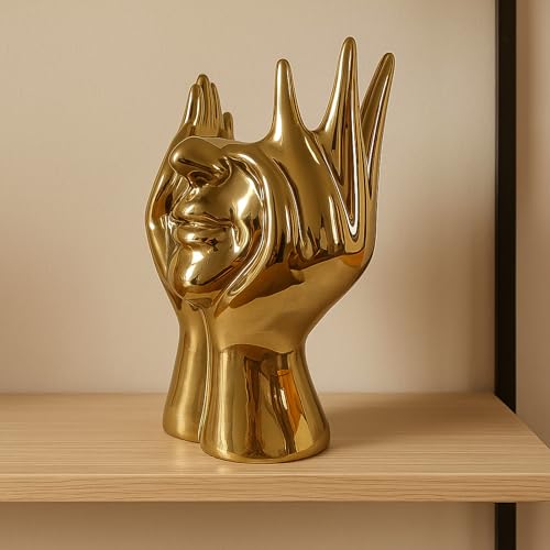 Face Vase Unique Ceramic Vase for Room,Office,Home Decor,Gold,Set - style: Gold-Set