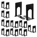 10 Pairs Metal Book Ends for Shelves, Heavy Duty Bookends for Office Home Kitchen Decorative, Nonskid Book Ends to Hold Heavy Books Black