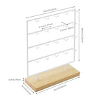 Earring Display Stand for Selling,Earring Display for Vendors, Wood Earring Rack Tower Display Holder Stand with Card (4 Tier,20 Hooks, White) - color: White