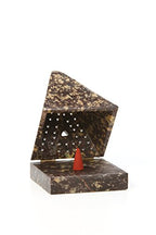 Hosley 5" Soapstone Triangle Pyramid Incense Cone Holder – Large Aromatherapy Burner & Ash Catcher for Incense Cones, Zen, Vastu, Reiki, Chakra Meditation, Spa Gift - color: Brown1