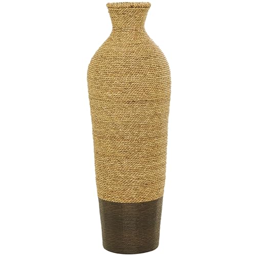Deco 79 Seagrass Handmade Decorative Vase Tall Woven Floor Centerpiece Vase, Vase for Home Decoration 11" x 11" x 33", Brown - size: 11" x 11" x 33"