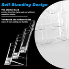 xydstay Acrylic Brochure Holder 8.5x11 Inches, 3 Tier Clear Display Stand Slant Back Design, Plastic Table Stand Sign Holder with Divider Wall Mount xydstay Acrylic Brochure Holder 8.5x11 Inches, 3 Tier Clear Display Stand Slant Back Design, Plastic Table