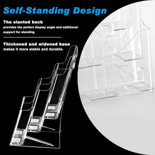 xydstay Acrylic Brochure Holder 8.5x11 Inches, 3 Tier Clear Display Stand Slant Back Design, Plastic Table Stand Sign Holder with Divider Wall Mount xydstay Acrylic Brochure Holder 8.5x11 Inches, 3 Tier Clear Display Stand Slant Back Design, Plastic Table