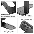 Book Ends, Heavy Duty Bookends to Hold Books, Metal Bookends for Home Office Decorative, Book Ends for Heavy Books/Movies/CDs, Black 6.5 x 5 x 5.7 in, 7 Pair/ 14Piece