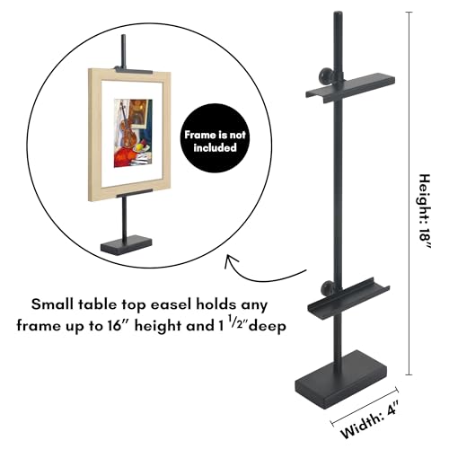 Americanflat 18" Adjustable Tabletop Easel Stand for Picture Frames up to 10x8 - Ideal Picture Frame Stand to Display Art, Signs, or Photos - Use Easel Stands for Home or Events - Black - size: 18 inch, style: Tabletop Frame Stand