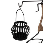 Wire Figure Candle Holder Decorative Modern Tea Light Lantern Tabletop Centerpiece Candle Stand, Back Carry - color: Back Carry