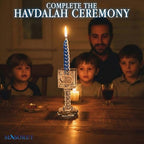 Crystal Havdalah Candle Holder 13 cm with Plaque - color: Crystal Havdalah 2