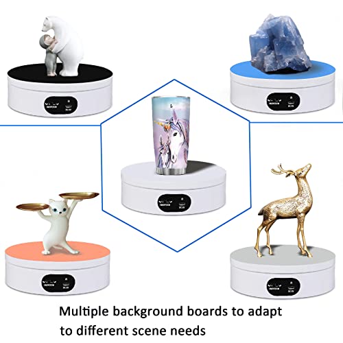 YVV Electric Rotating Display Stand 360°Automatic Mute Photography Rotating Turntable Stand,Cup Display Turner Stand, Rotating Base for Glitter Tumblers Making Supplies Spinner, Record Video 16CM - size: 6.29 * 1.96 inch