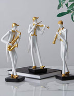HAUCOZE Music Decor Musician Statue Saxophone Sculpture Figurine Music Lovers Gift for Studio Living Room Office 10 Inch