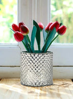 Serene Spaces Living Antique Silver Hobnail Vase, Medium - Beautiful Mercury Glass in a Vase, Use for Weddings, Parties, Events, Home Decor, 5" in Diameter & 5" Tall (Pack of 1)