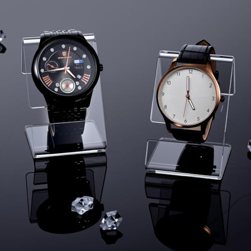 2 PCS Clear Watch Stand, Acrylic Watch Display Single Bracelet Holder Stands Lightweight Bracelet Holder for Men Women Home Office Desk Bedroom Watches Jewelry Decor