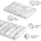 Luxury Marble Soap Dish Tray,Rectangle Stone Marble Soap Tray,Self Draining Soap Holder for Bathroom, Kitchen (Carrara White) - color: Carrara White